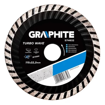 Graphite Gyémántvágó Korong Turbó Hűtőbordás 115mm 57H632