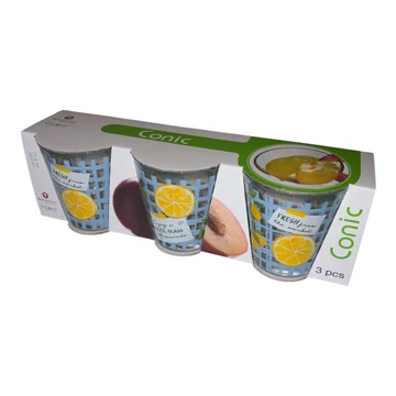 Üveg Vizes Pohár Citromos 2,7dl 3db
