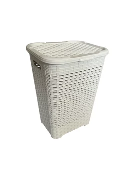 Rattan Hatású Szennyestartó Bézs 45L DÜ196