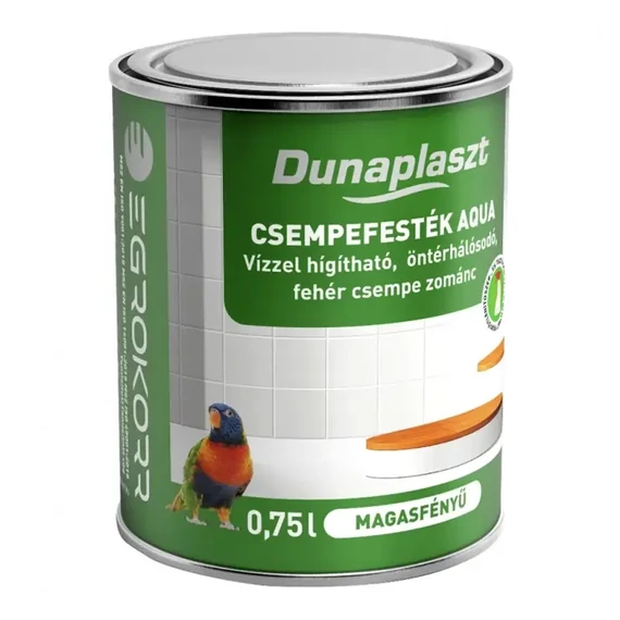 Dunaplaszt Vízbázisú Magasfényű Csempefesték Fehér 0,75L  
