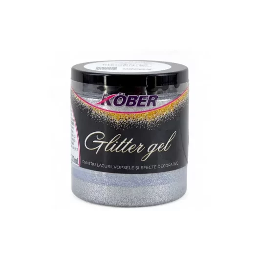 Glitter Ezüst Gél Festékbe 0,2L