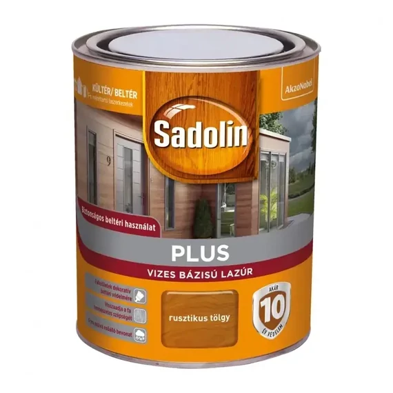 Sadolin Plus Vízbázisú Vastaglazúr Rusztikus Tölgy 0,75L