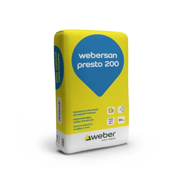 Weber Webersan Presto 200 Falszárító-Javítóvakolat 30kg