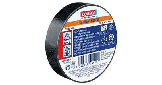 Tesa Szigetelőszalag Fekete 20m