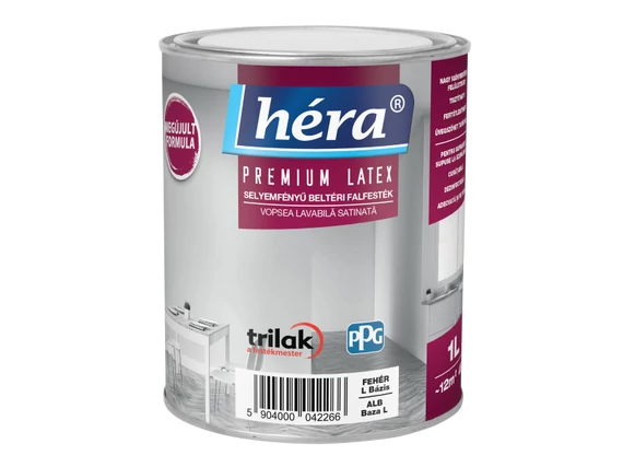 Héra Kolor Prémium Latex Selyemfényű Beltéri Falfesték Fehér "L" 1L