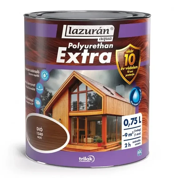 Lazurán Aqua Polyuretán Extra Lazúr Dió 1540 0,75L