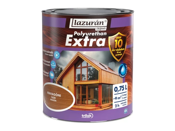Lazurán Aqua Polyuretán Extra Lazúr Mahagóni 1630 0,75L