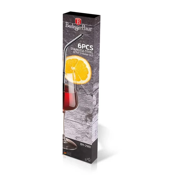 Berlinger Haus Szívószál Acél 6db BH2981